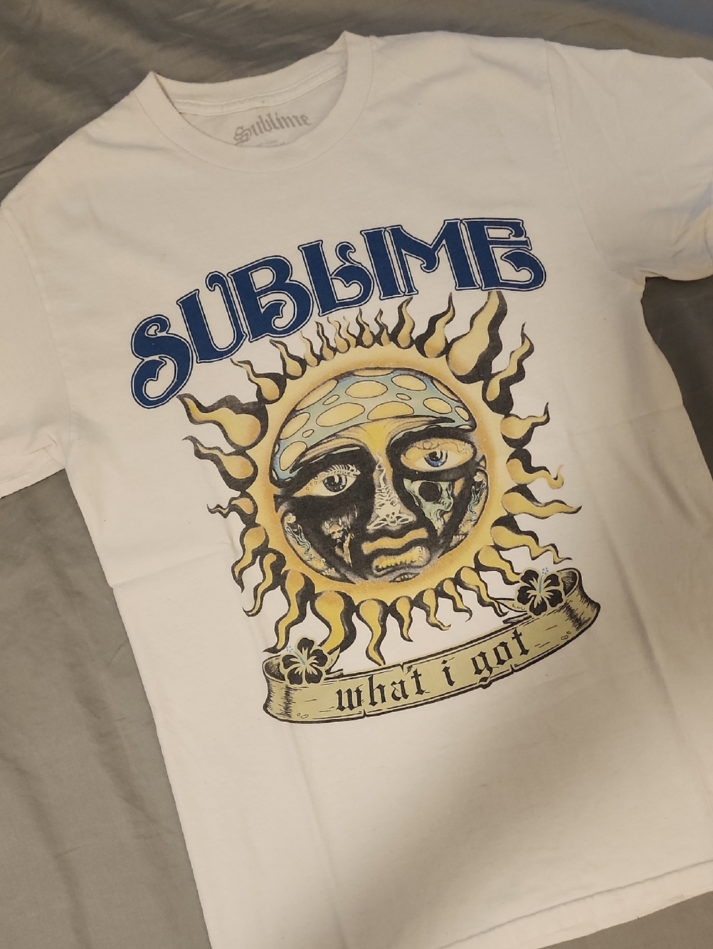Sublime Sun Graphic Tee - White with Yellow & Blue